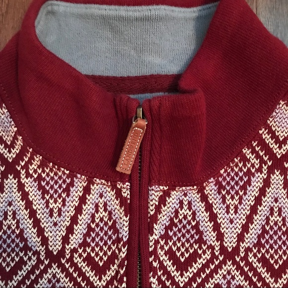 Lands’ End Burgundy Men’s Pullover Sweater - Picture 3 of 8